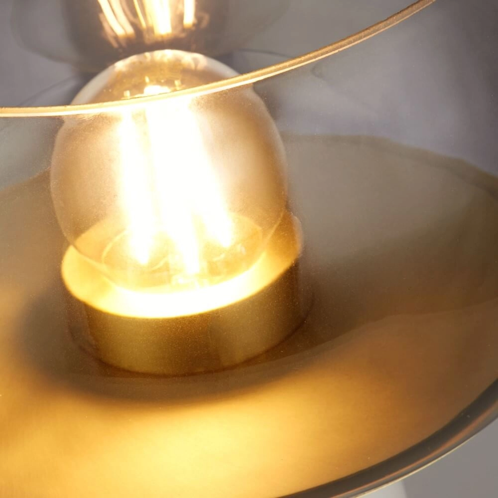 Tafellamp Tablu wit/goud met smoke kap Searchlight 5053423248646