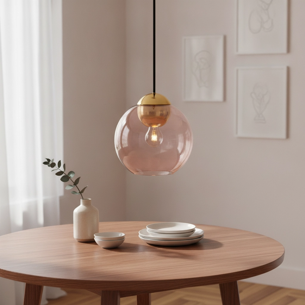 Design hanglamp Midori roze glas