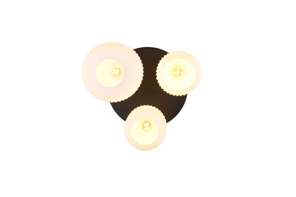 Trendy plafondlamp Diva met wit glas Trio 4017807614541