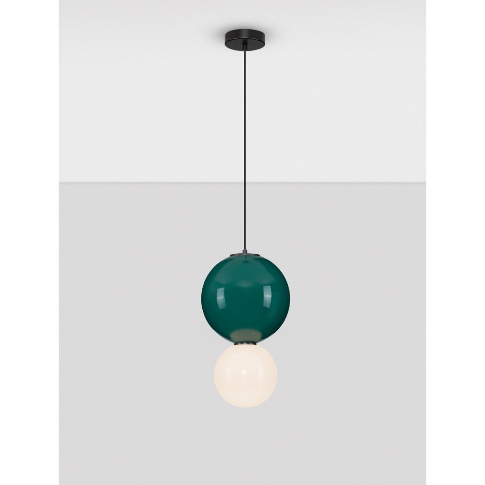 Hanglamp Noesis Ø 25cm groen met wit Lyora 5212017483645
