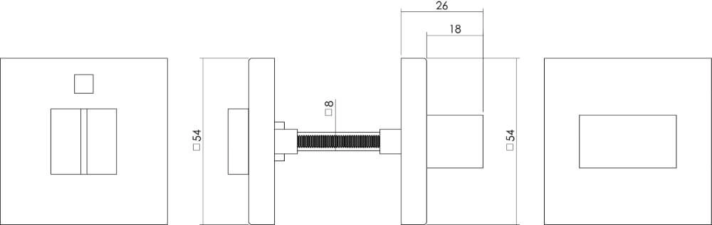 WC-sluiting Tira vierkant RVS 8mm Intersteel 8714186123553