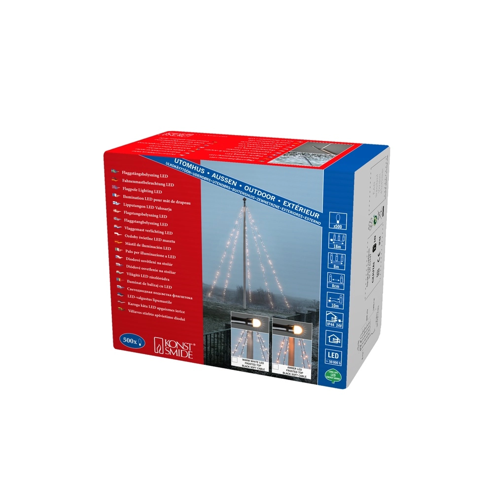 Verlichting 8m - 5x 100 led - 2700K voor vlaggenmast KonstSmide 7318307811377