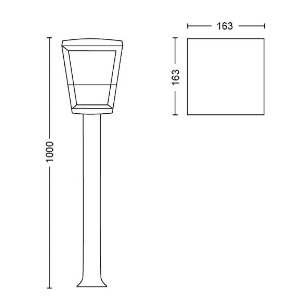 Tuinlamp zwart Hue Econic 100cm Philips 8718696170601