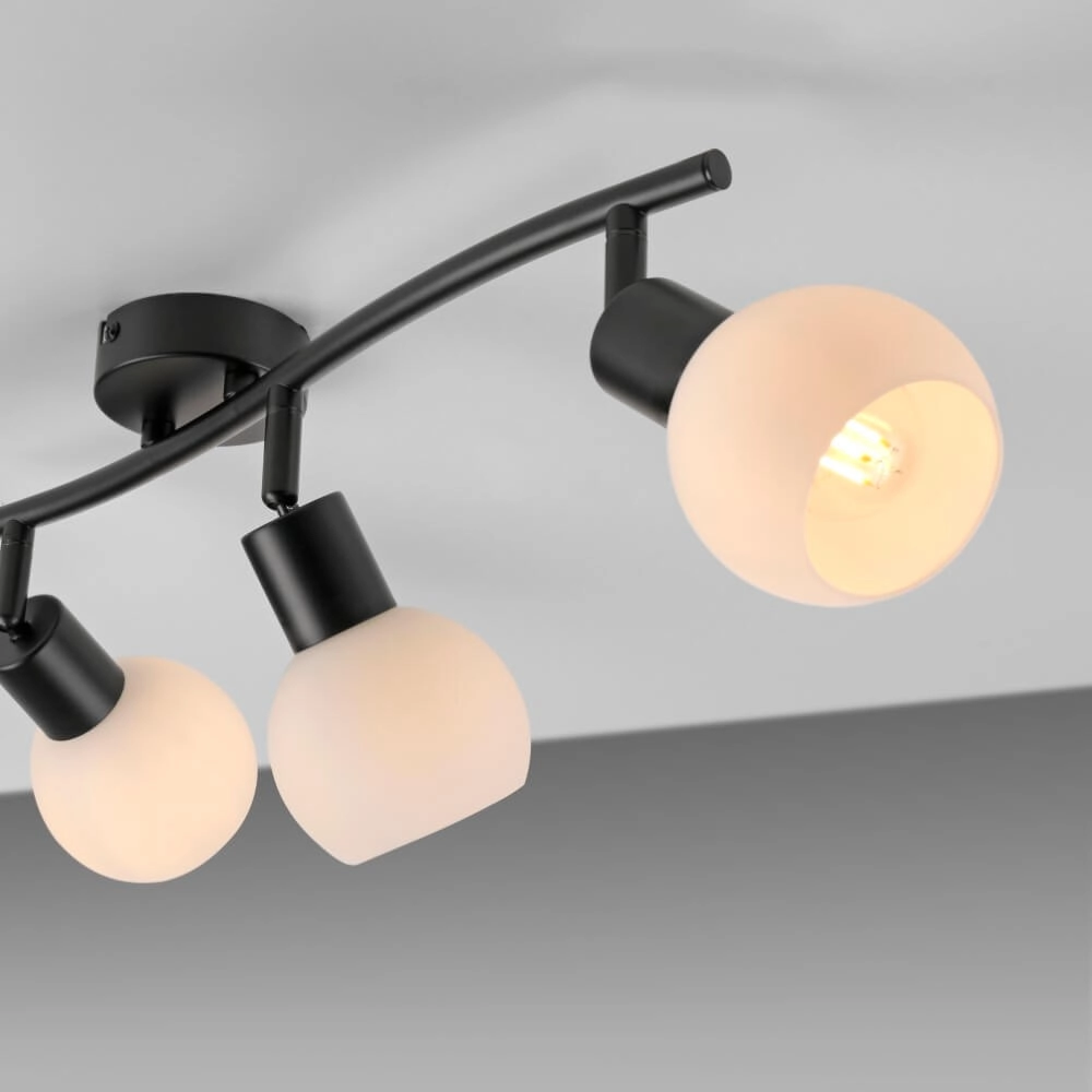 Zwarte plafondlamp Loki 3-lichts Just Light 4043689000776