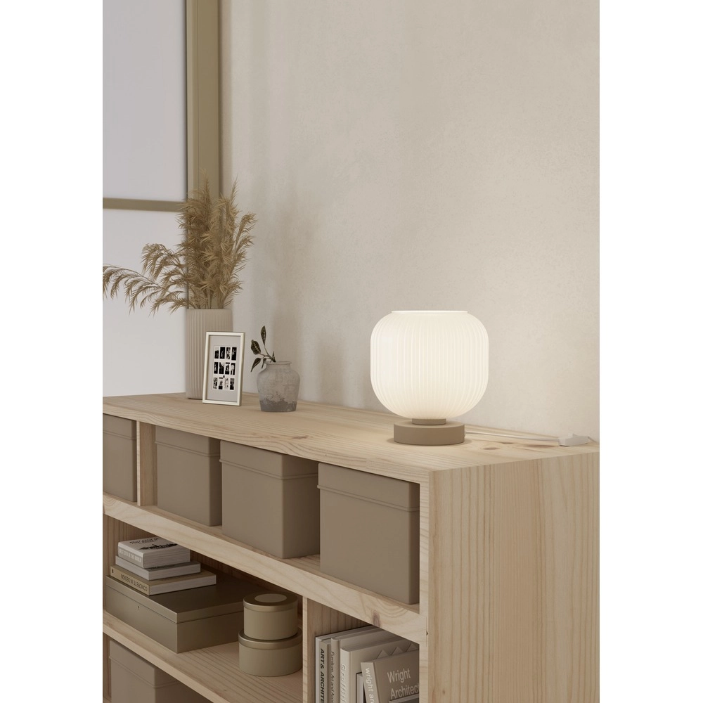 Design tafellamp Dasmina zand bruin met wit Ø 20cm Eglo 9008606406388