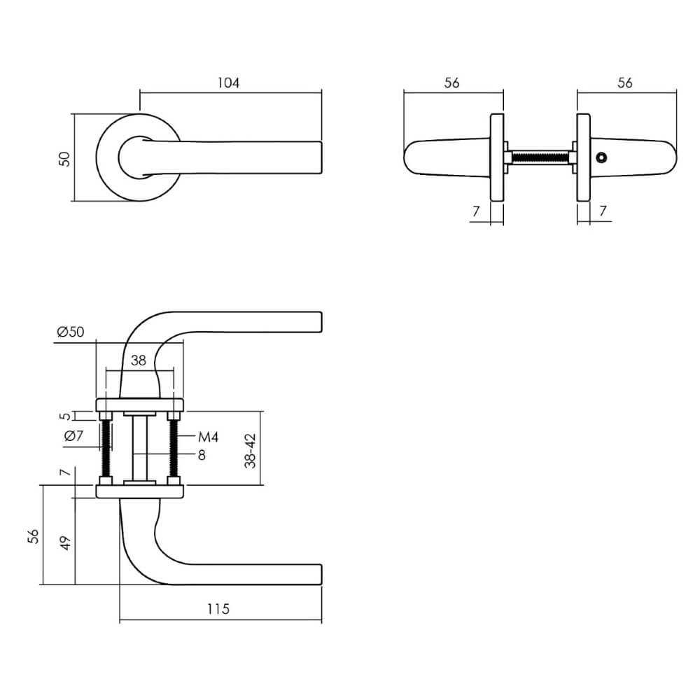 Compleet deurklinkset Eucla zwart Intersteel 8714186540954