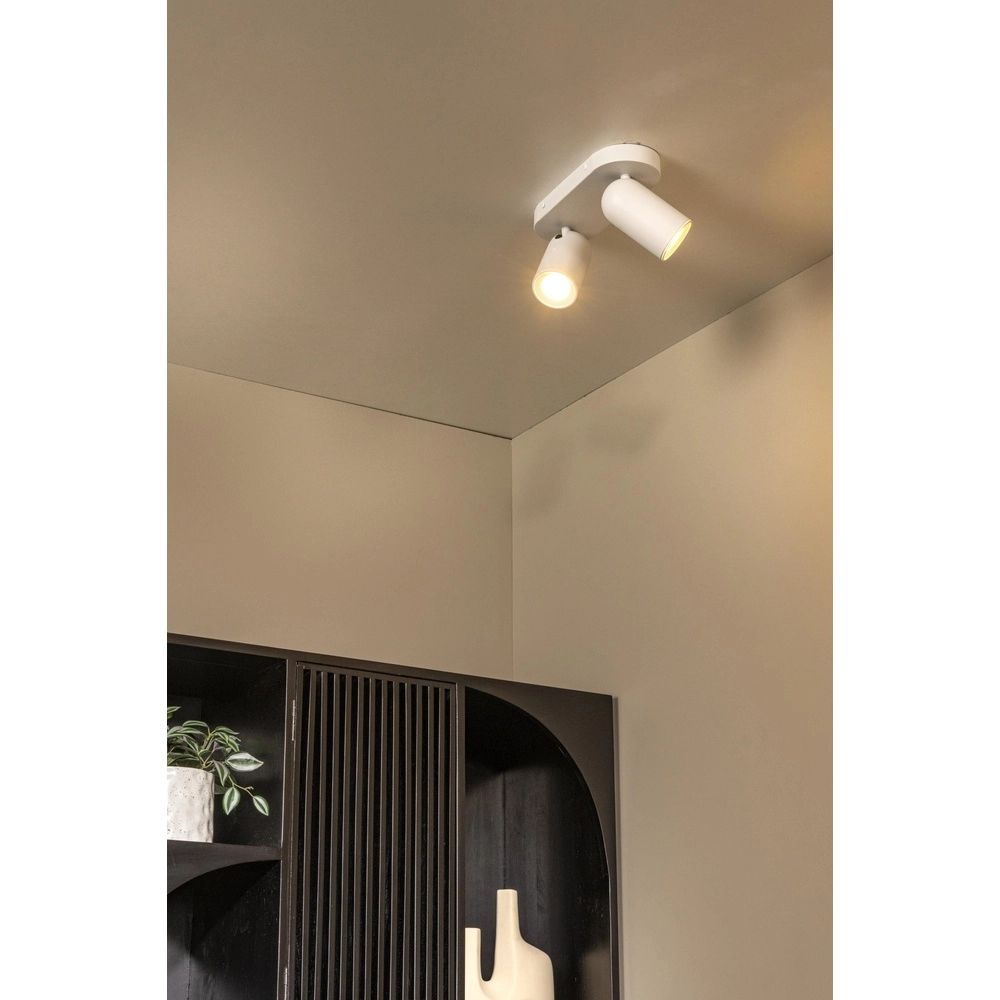 Plafondspot Punch 2-lichts wit Lucide 5411212134455