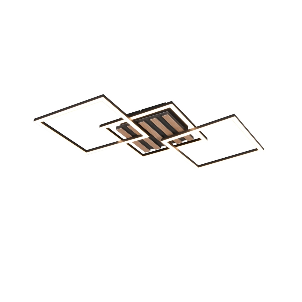 Moderne plafondlamp Zaro zwart 74,5cm Trio 4017807682212