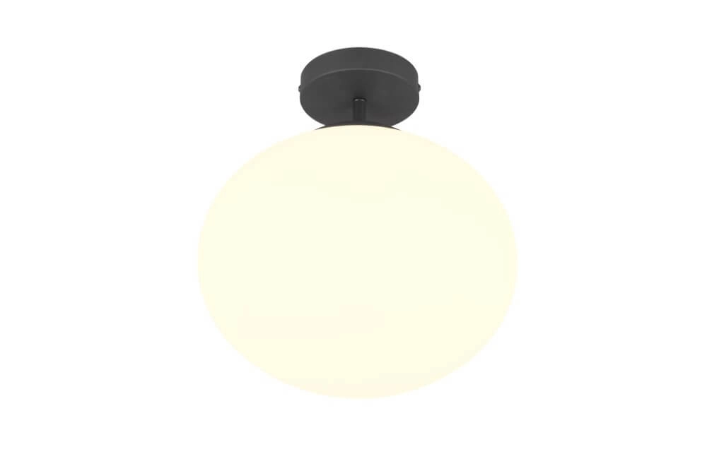 Plafondlamp Fomento Ø 30cm - zwart met wit glas