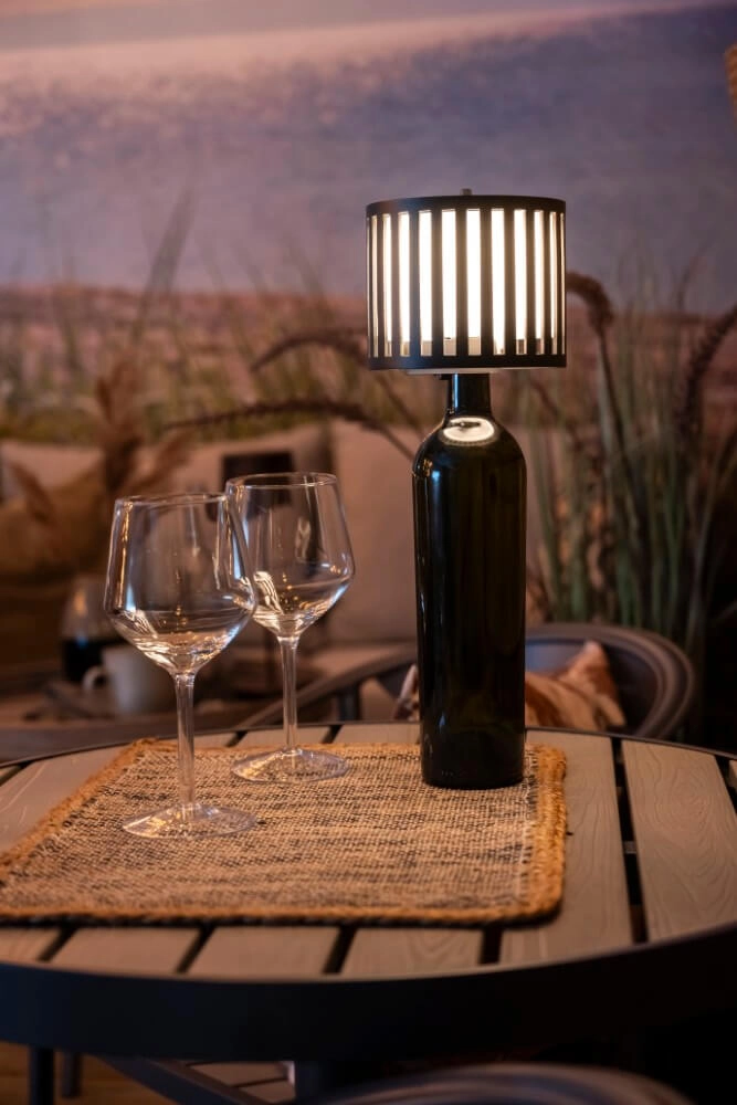 Unieke tafellamp Bottle zwart oplaadbaar KonstSmide 7318308377520