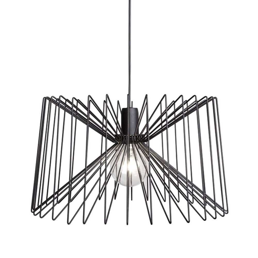 Zwarte draadlamp Ness Ø 45cm