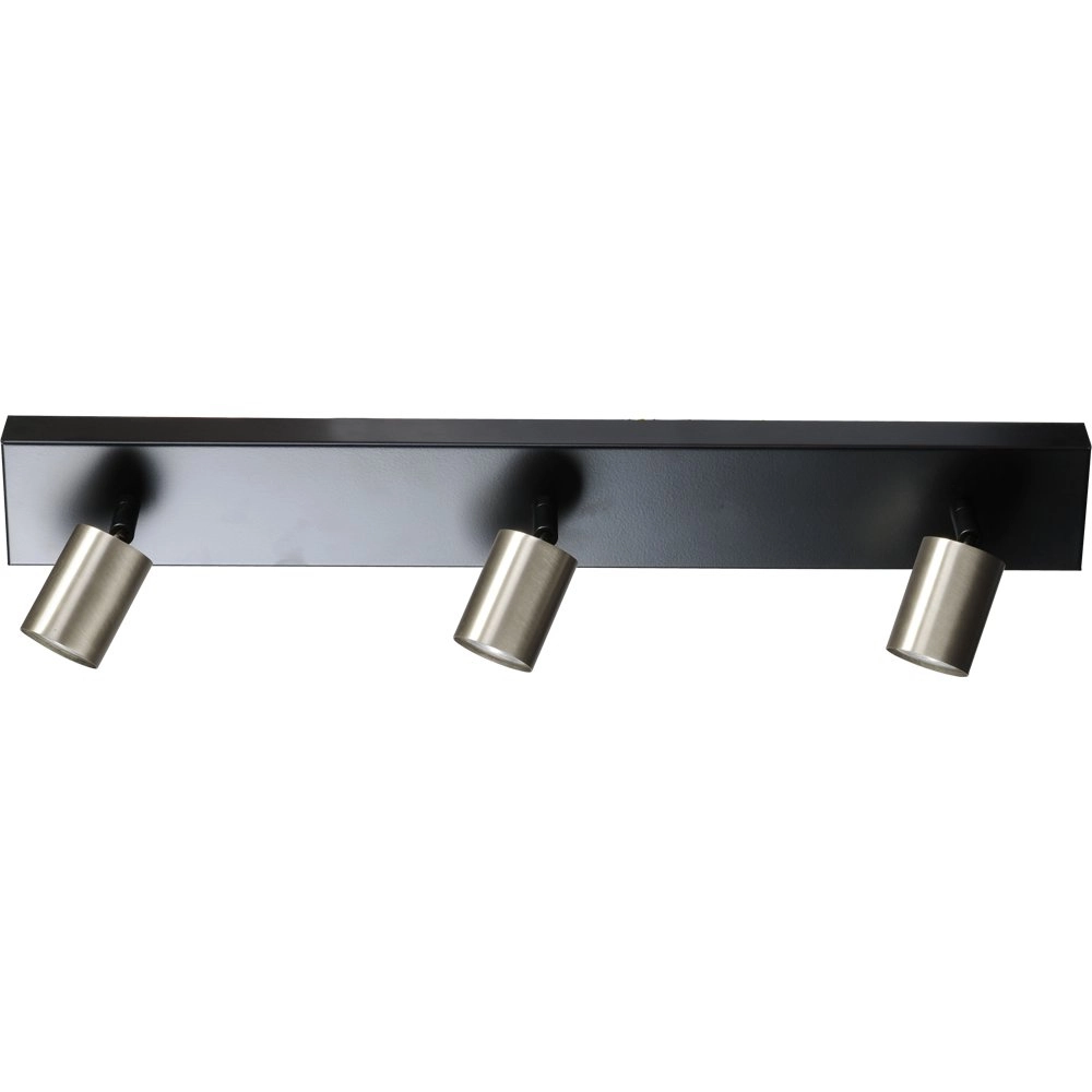 Zwarte plafondlamp Bounce met 3 nikkel spots