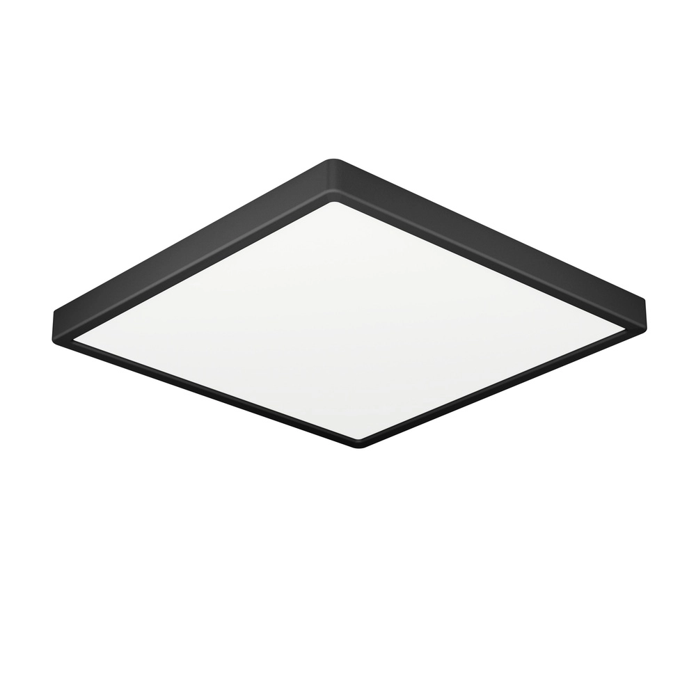 Plafonnière IP44 Fueva 6 vierkant - zwart - 22x22cm