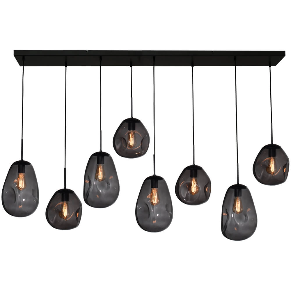 Hanglamp Lava 8x smoke glas