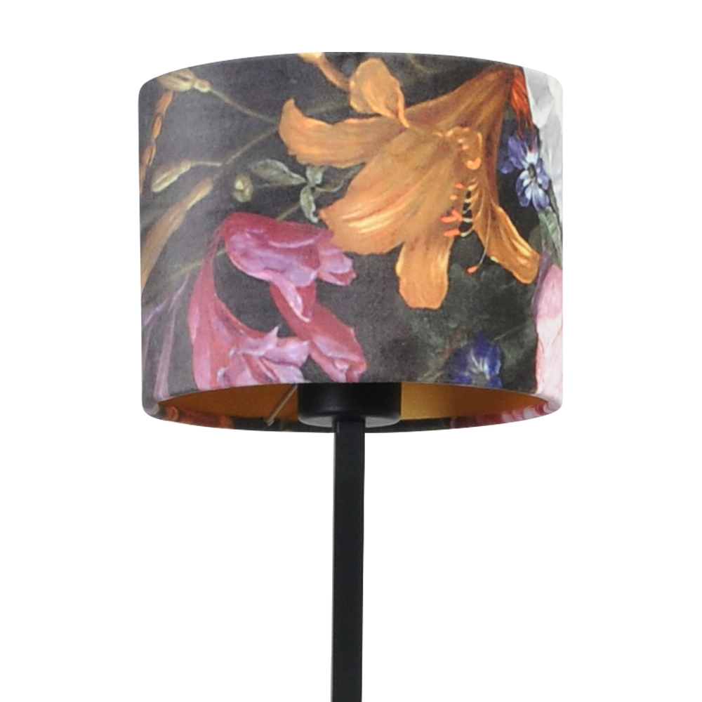 Zwarte tafellamp Venus met Flower lampenkap Masterlight 8718121218359