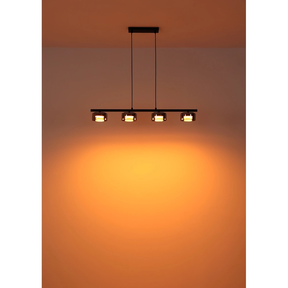 Design hanglamp Higgins 4-lichts zwart Globo 9007371525829