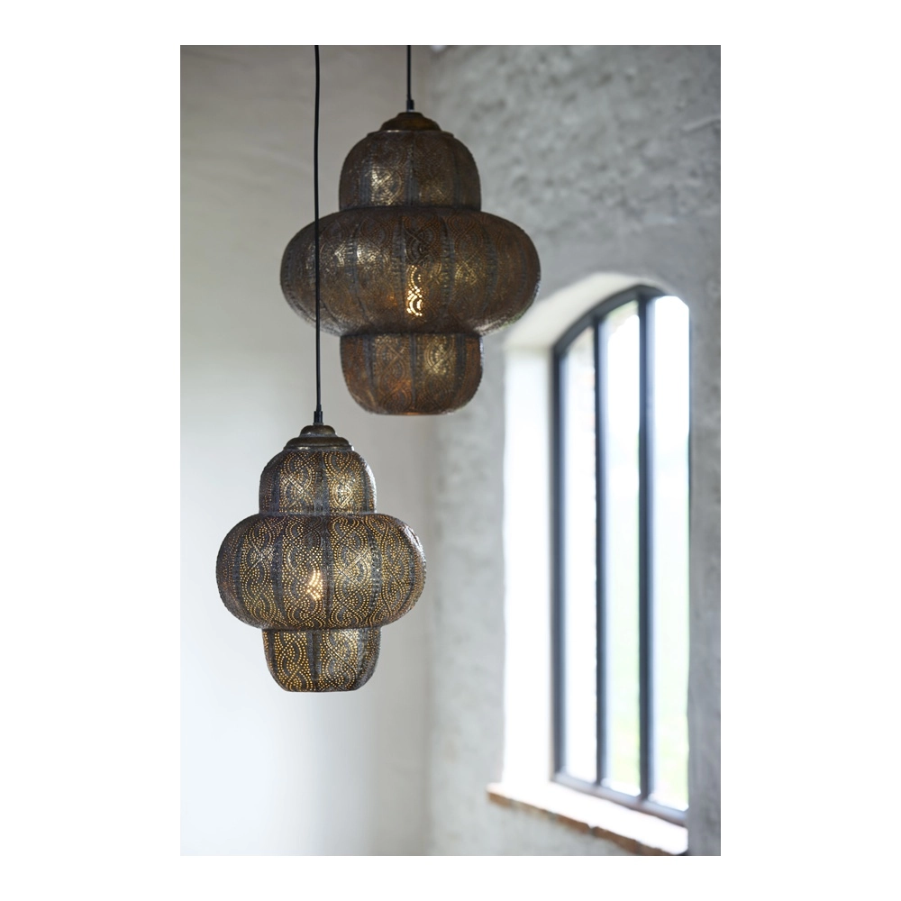 Tiffany hanglamp Ryota bruin Ø 30,5cm Light & Living 8717807831394
