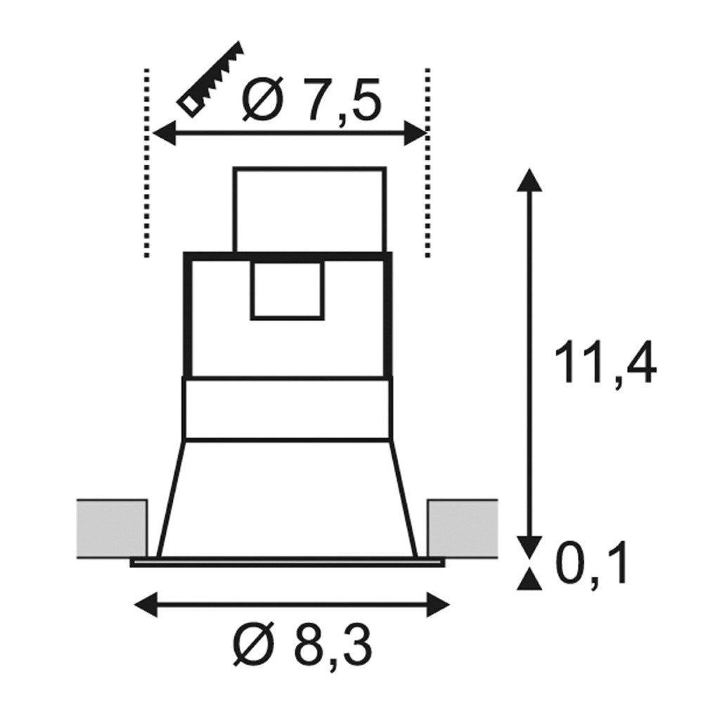 Inbouwspot Horn GU10 zwart SLV 4024163139649