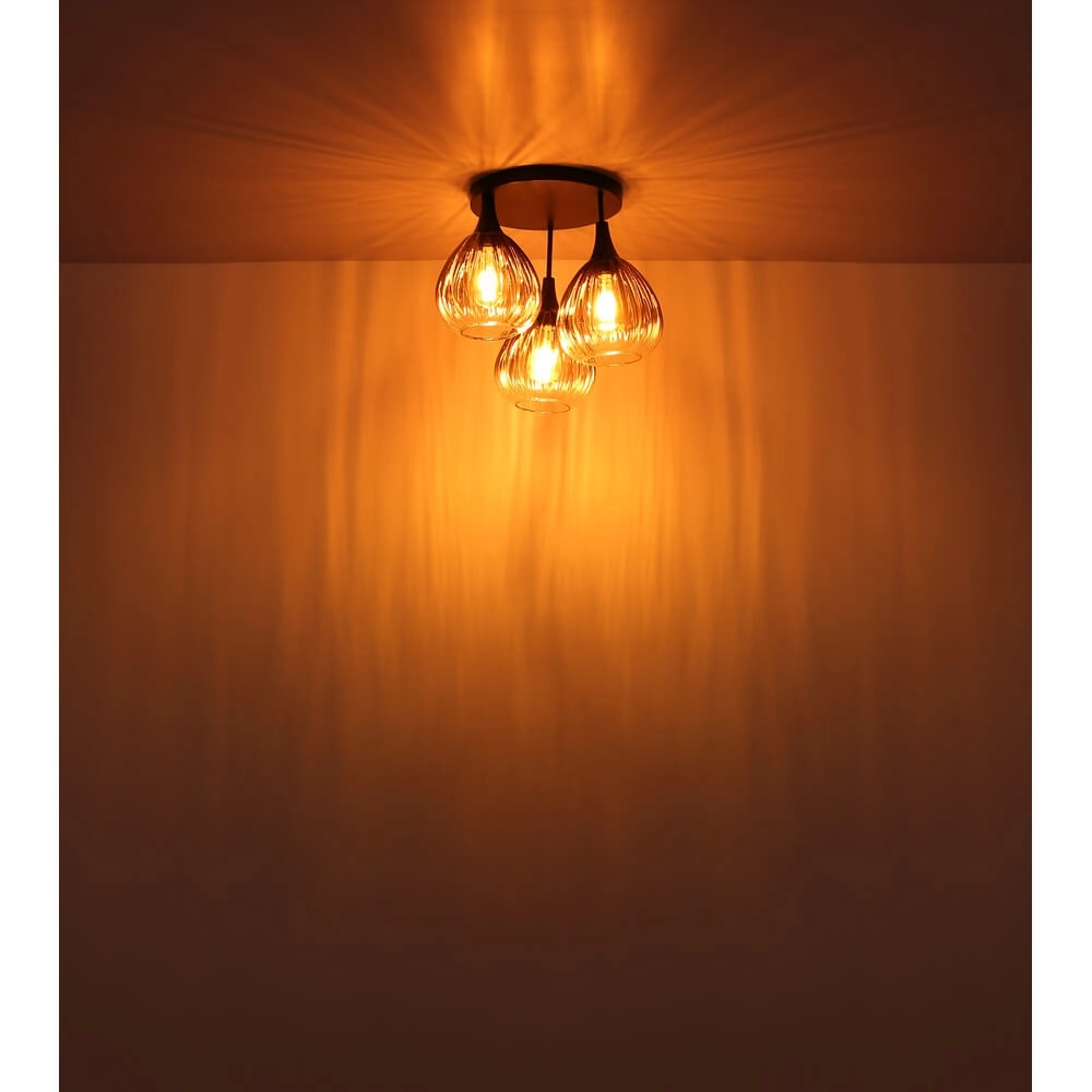 Zwarte plafondlamp Olsen 3-lichts Globo 9007371453801