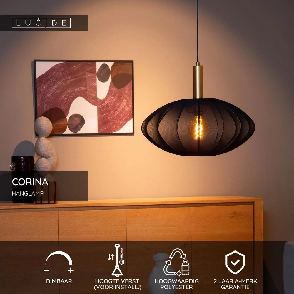 Hanglamp Corina zwart Ø 50cm Lucide 5411212032003