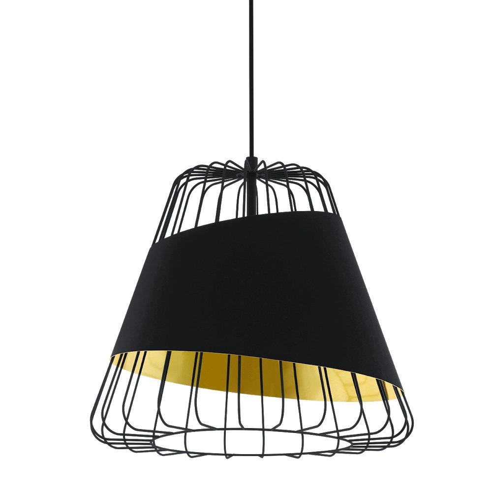 Design hanglamp Austell 43cm zwart met goud
