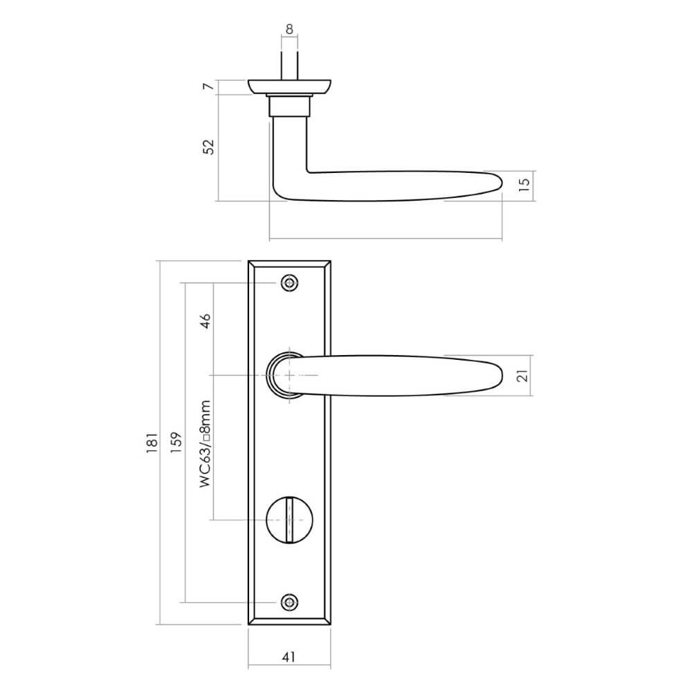 Deurklink Sophie WC-sluiting 63/8 zwart Intersteel 8714186486092