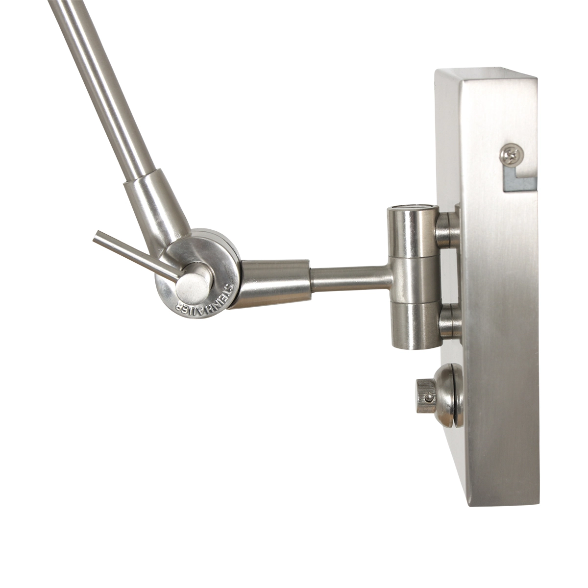 Wand Leeslamp Prestige Chic RVS met 30cm taupe velourse kap Steinhauer 8712746145809