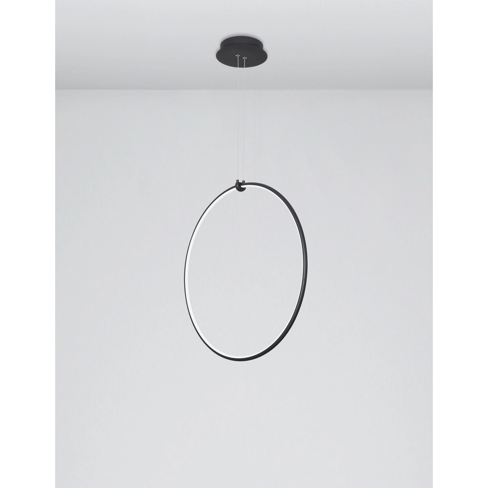 Hanglamp Ring zwart Ø 68cm
