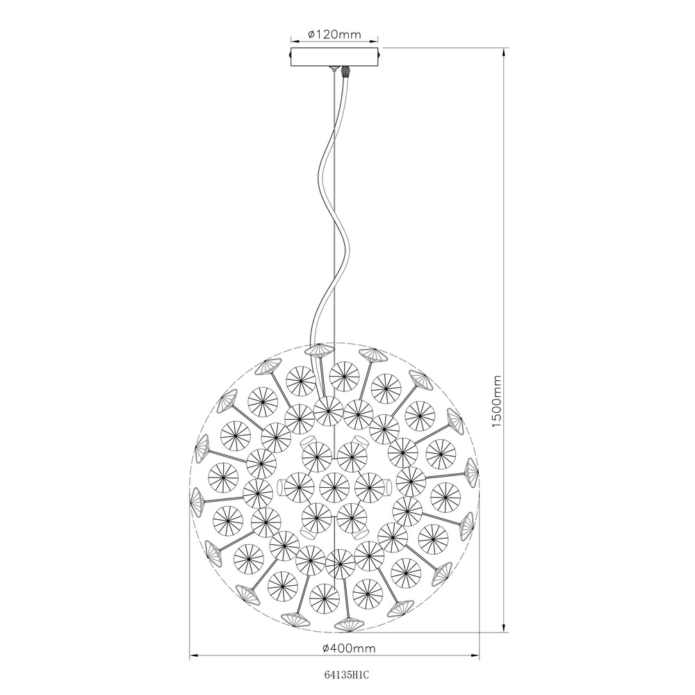 Hanglamp Katrina chroom Ø 40cm Globo 9007371487332