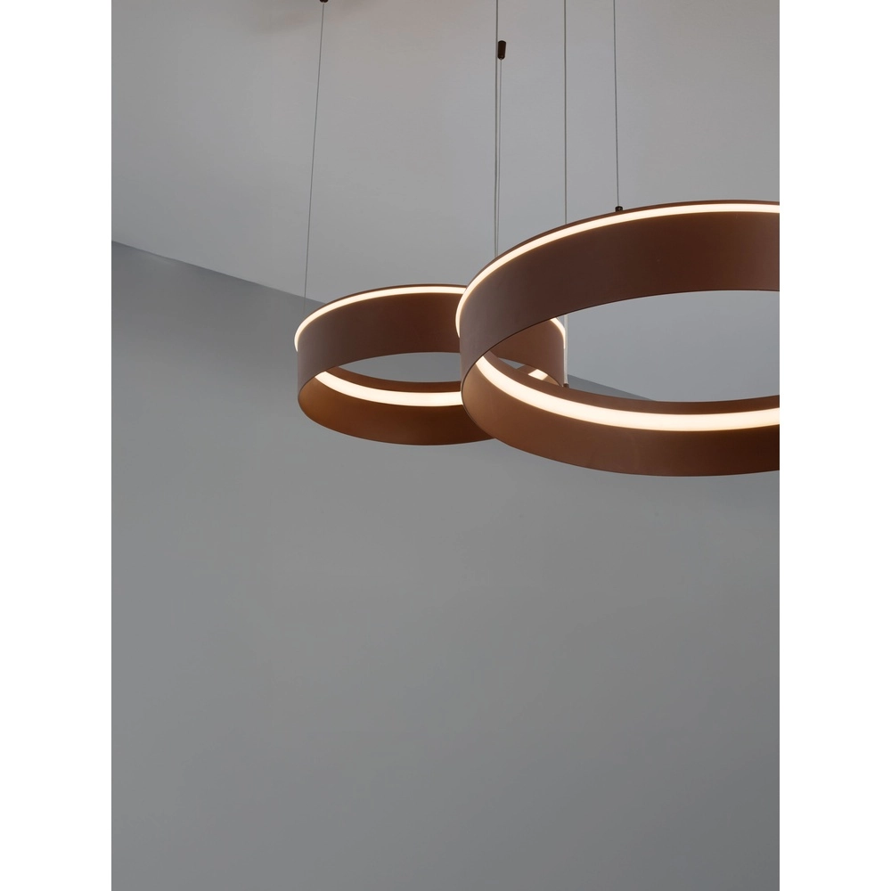 Moderne hanglamp Olivia dubbel bruin Lyora 5212017494283