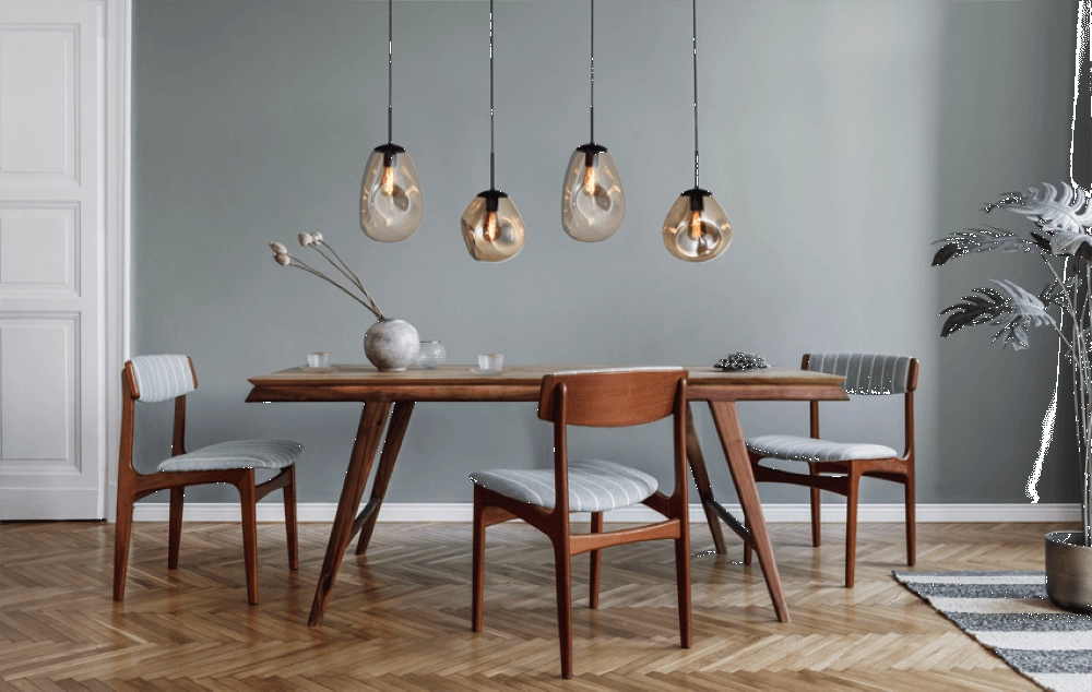 Hanglamp Lava 4x goud glas Masterlight 8718121286143