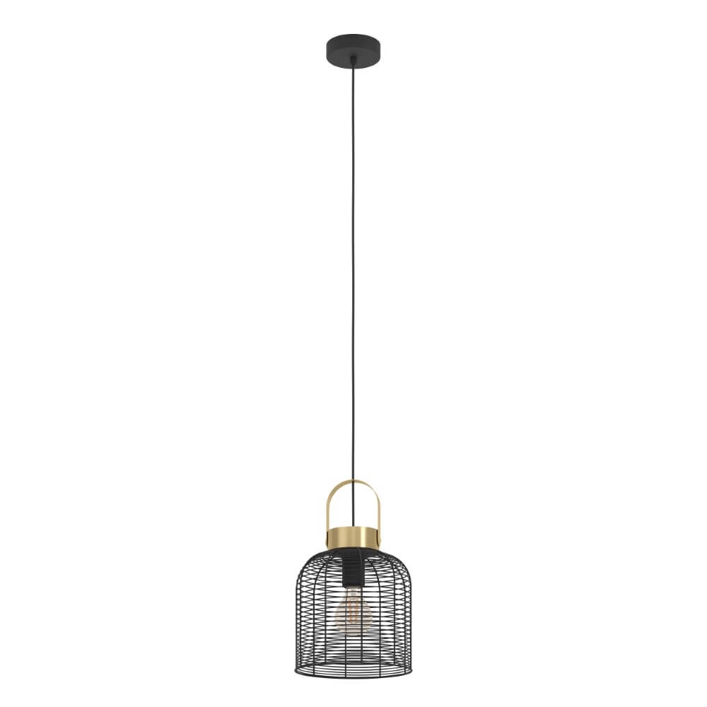 Draadlamp Roundham Ø 22cm - zwart met goud
