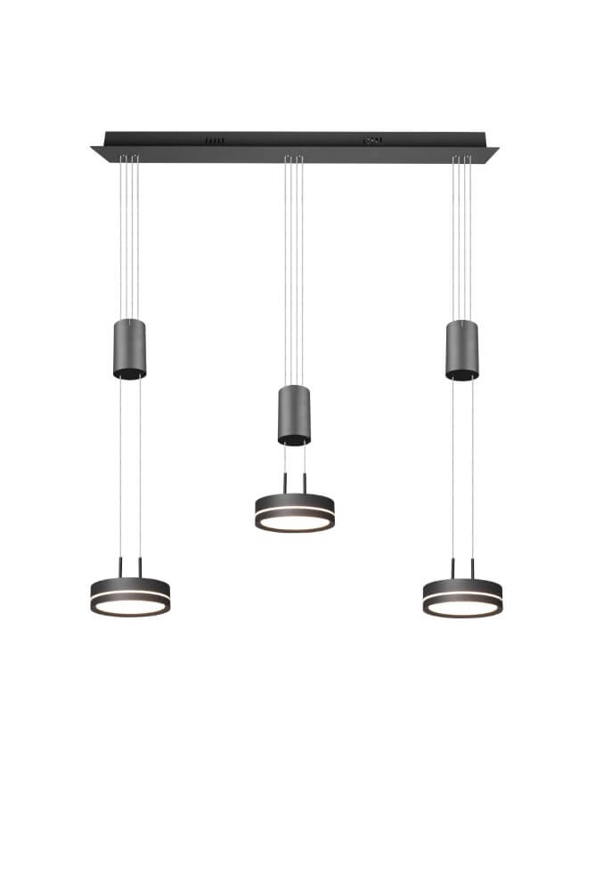 Hanglamp Franklin 3-lichts zwart Trio 4017807510089