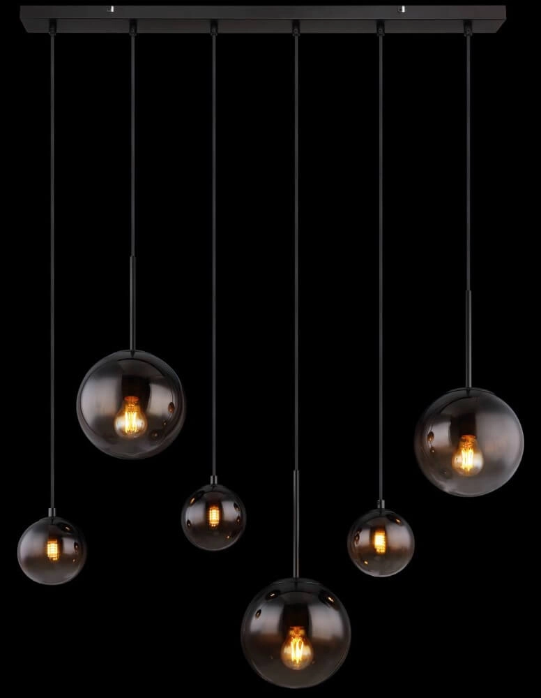 Zwarte hanglamp Hallie met uniek glas Globo 9007371445929