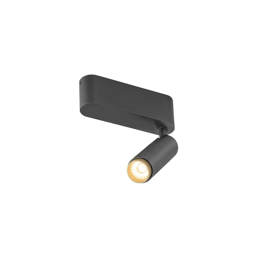 Opbouwspot Grip! S zwart met goud 2700K SLV 4024163304986