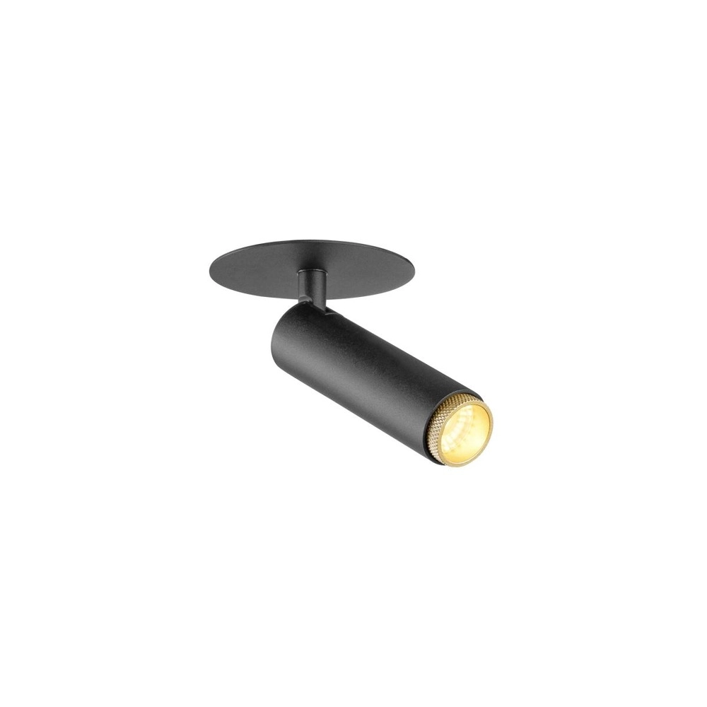Inbouwspot Grip! S zwart met goud 3000K SLV 4024163304818