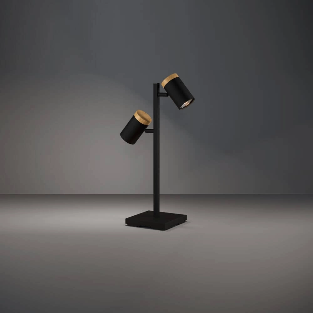 Zwarte bureaulamp Cartagena met 2 lichtbronnen Stars of Light 9008606221301