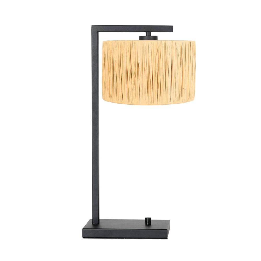 Tafellamp Stang met dimmer en strokleurige kap