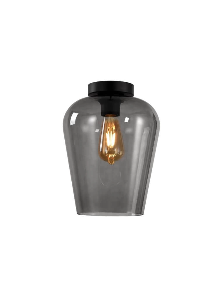 Plafondlamp Tombo smoke glas Ø 23cm