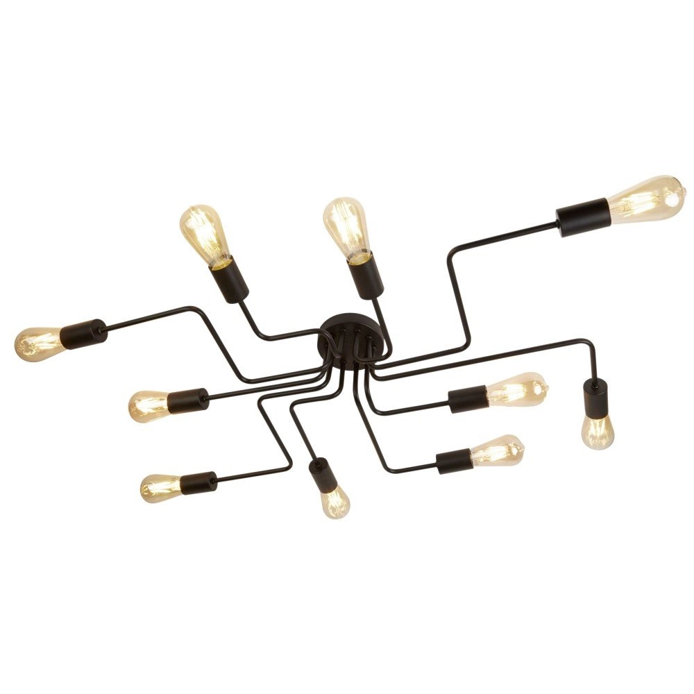 Plafondlamp Circuit Spider 10-lichts mat zwart