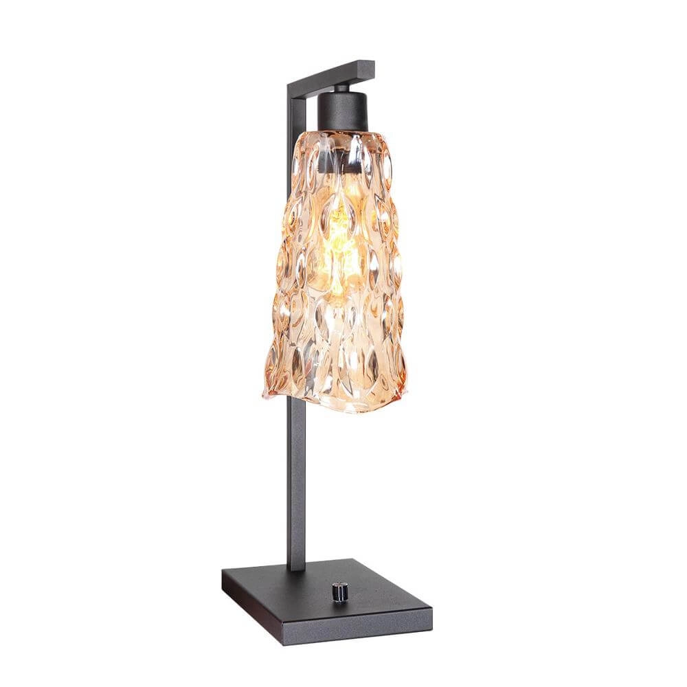 Tafellamp Vidrio zwart met amber glas Steinhauer 8712746173734