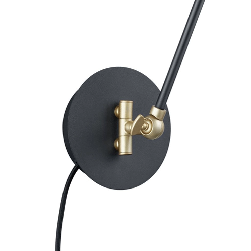 Leeslamp Edward zwart met goud Trio 4017807388473