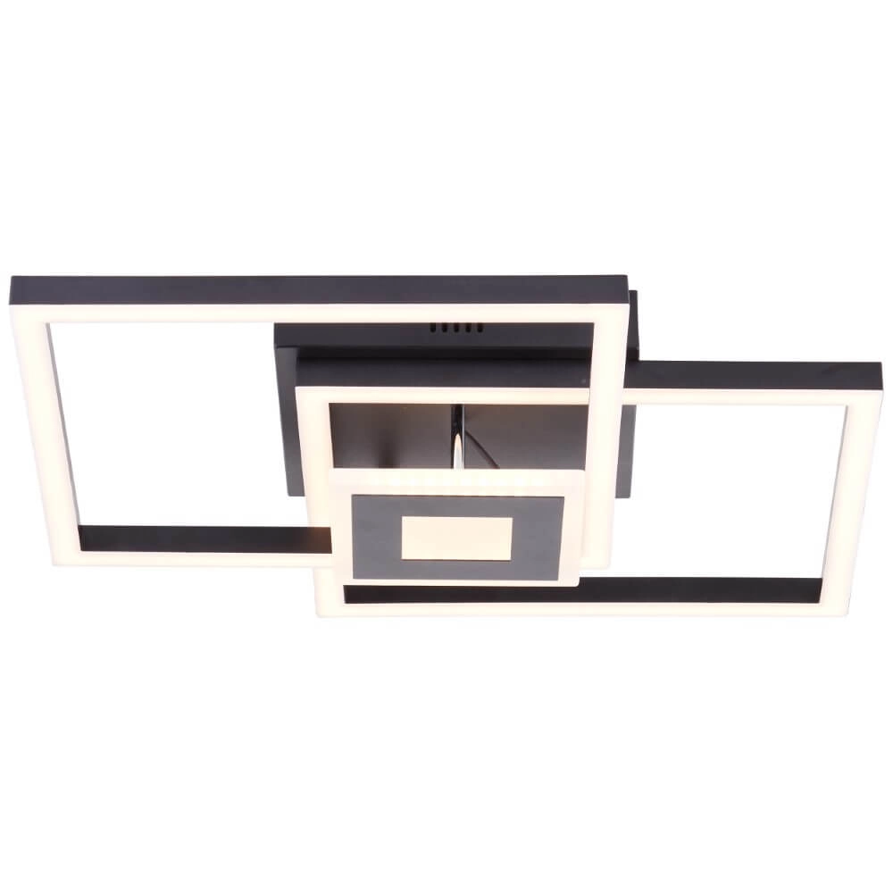 Plafondlamp Bray vierkant zwart Brilliant 4004353420016