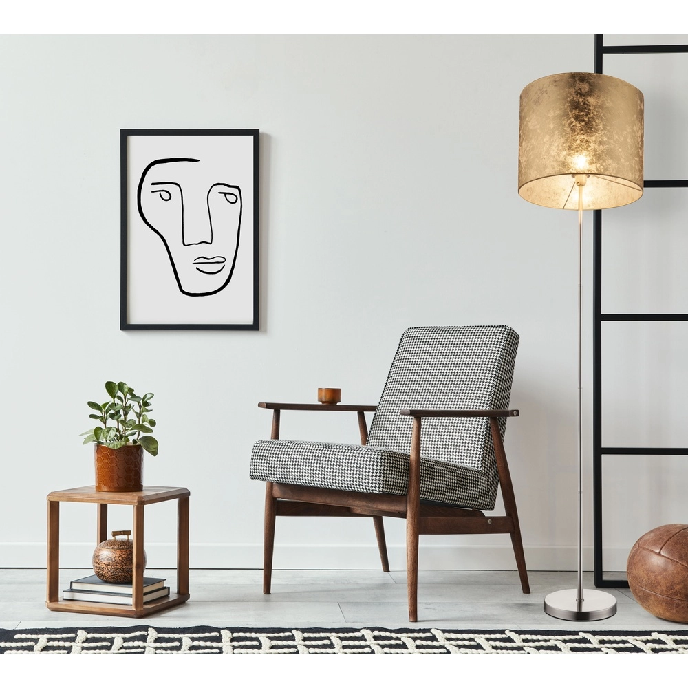 Vloerlamp Amy nikkel met gouden kap Globo 9007371312481