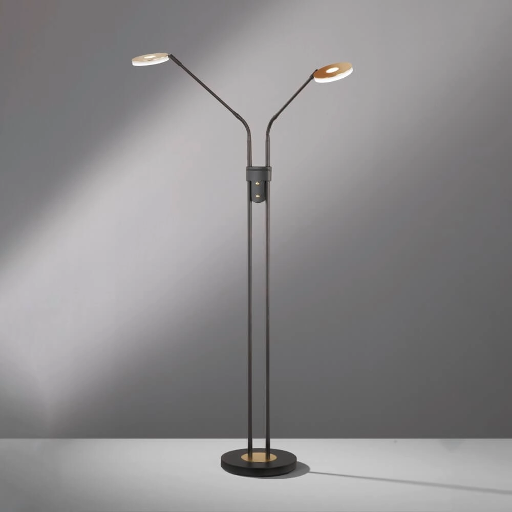 2-lichts leeslamp Dent zwart met goud Fischer & Honsel 4003694404983