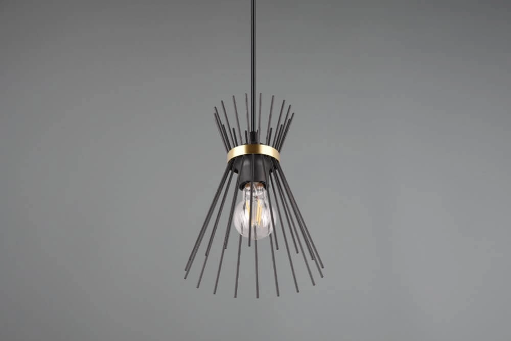 Hanglamp Rod design zwart Trio 4017807576788