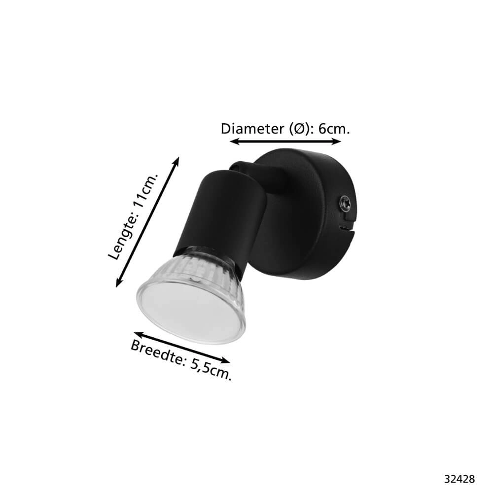 Zwart spotje Buzz-Led Eglo 9002759324285