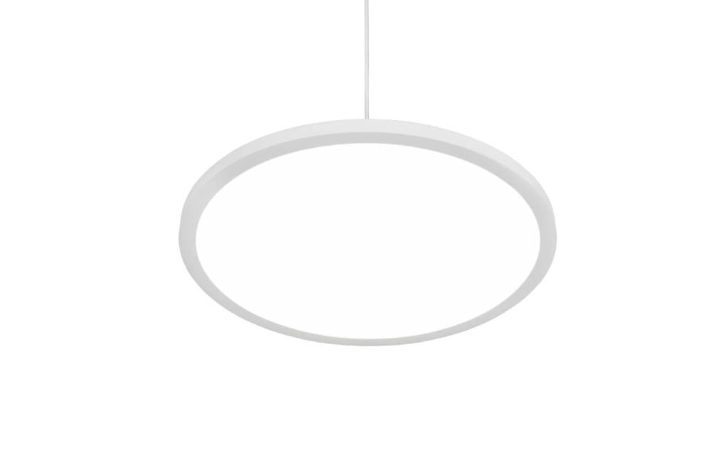 Witte strakke hanglamp Tray Ø 40cm Trio 4017807537956