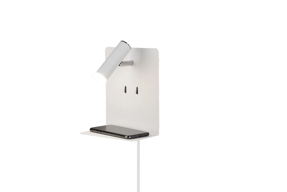 muur licht Element met schapje mat wit