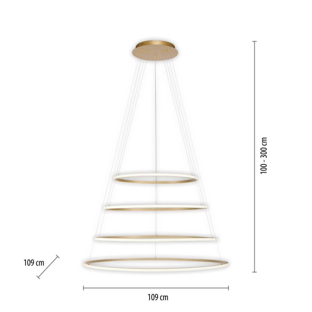 Moderne hanglamp Tessara messing Paul Neuhaus 4012248372661